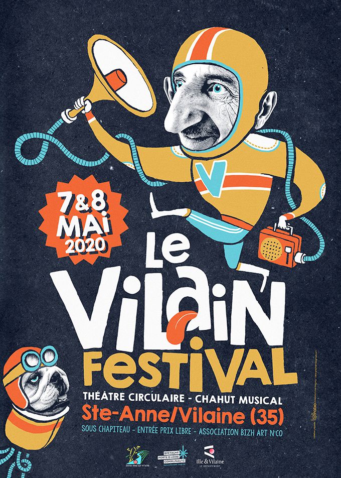 Affiche de l'édition 2021 du Vilain Festival, Festival de Musique & arts de rue à Sainte-Anne-sur-Vilaine (35) le Samedi 14 Septembre 2024